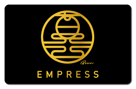 Empress logo over black background